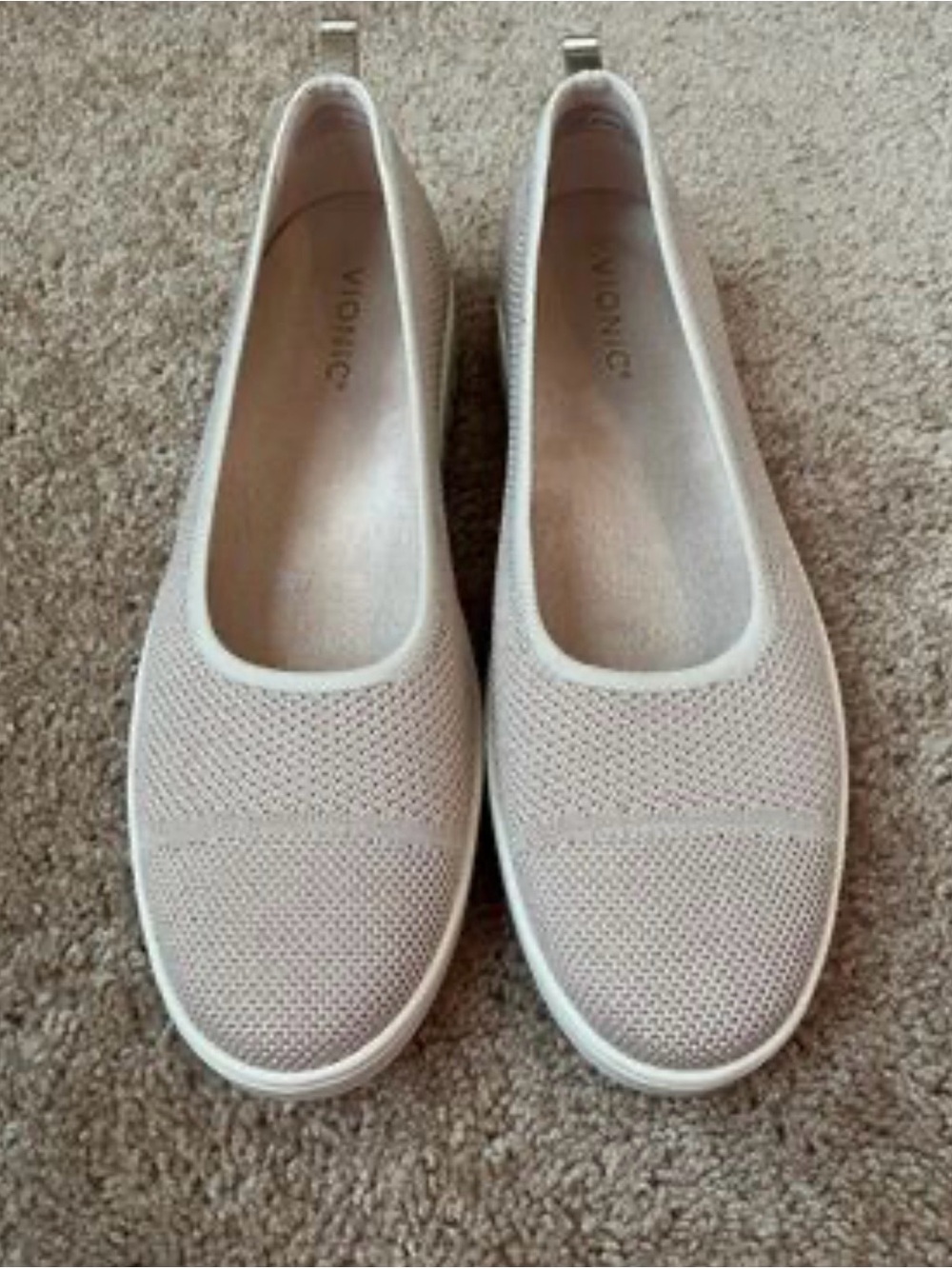 Vionic Women's Knit Slip-On Flats in Beige